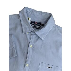Vineyard Vines Men's L Blue Whale Button Down Shirt 100% Cotton Classic Casual
